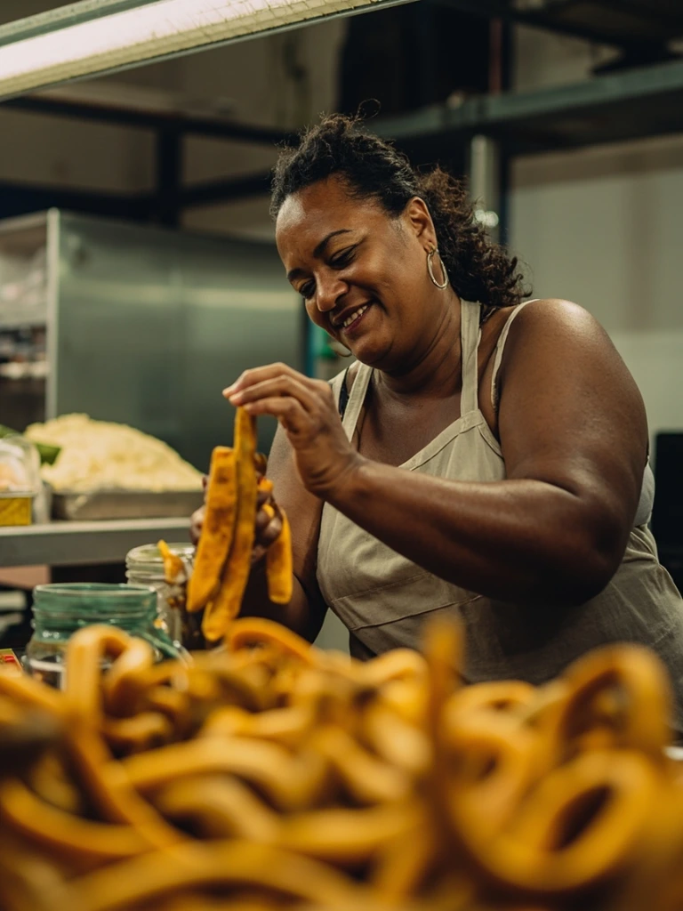 An ackee processor in St. Catherine jars freshly prepared ackee in a clean workspace